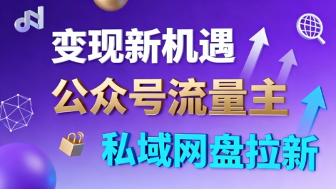 公众号流量主+私域网盘拉新，多方式变现，简单易上手，当天就有收益-洛柒笔记