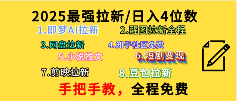 全程免费，手把手教，日入4位数的拉新项目，教会你免费使用各种AI软件，并且持续更新市面上最新的项目哦！-洛柒笔记