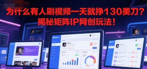为什么有人刷视频一天就挣130美刀？揭秘矩阵IP网创玩法!-洛柒笔记