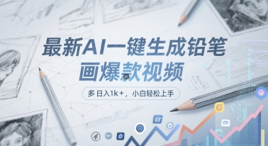 最新AI一键生成铅笔画爆款视频，多平台分发，日 入1k+，小白轻松上手【揭秘】-洛柒笔记