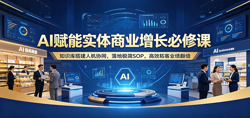 AI赋能实体商业增长必修课：知识库搭建人机协同，落地极简SOP，高效拓客业绩翻倍-洛柒笔记