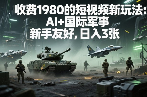 外面收费1980的短视频新玩法：AI+国际军事，新手友好，日入3张+【附详细教程】-洛柒笔记