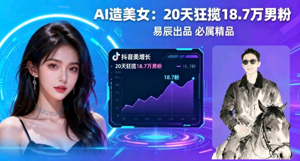 副业拆解：手把手教学用AI制作“氛围感”美女动图，在抖音引流男粉就这么简单-洛柒笔记
