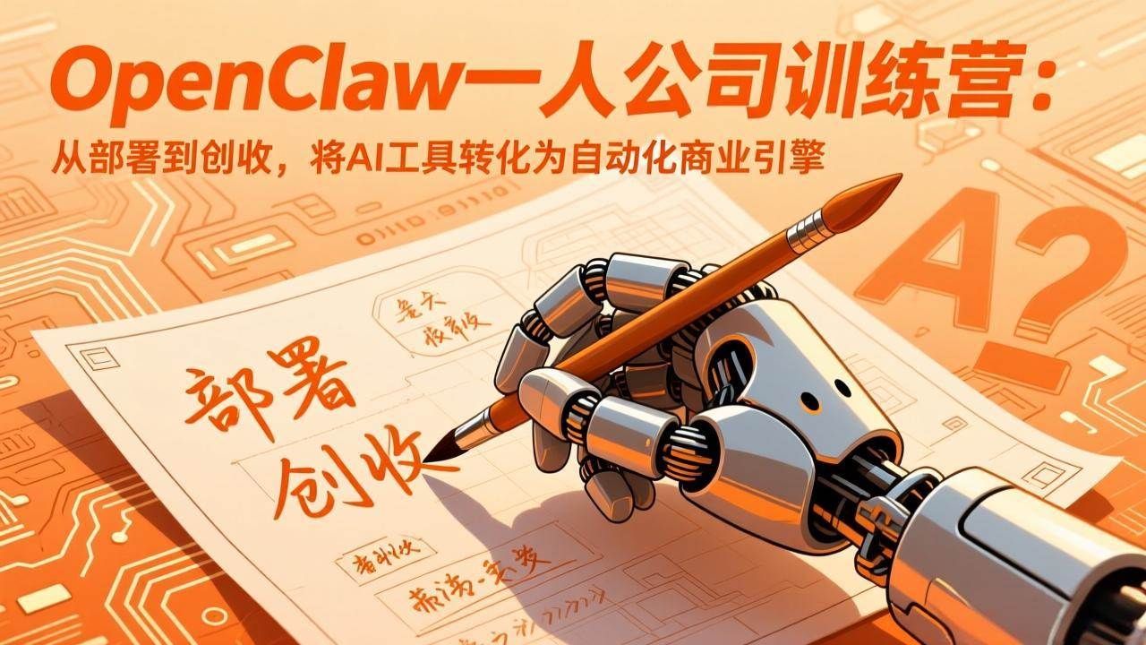 （17540期）OpenClaw一人公司训练营：从部署到创收，将AI工具转化为自动化商业引擎-洛柒笔记