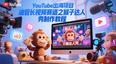 YouTube出海项目，油管长视频赛道之猴子达人秀制作教程-洛柒笔记