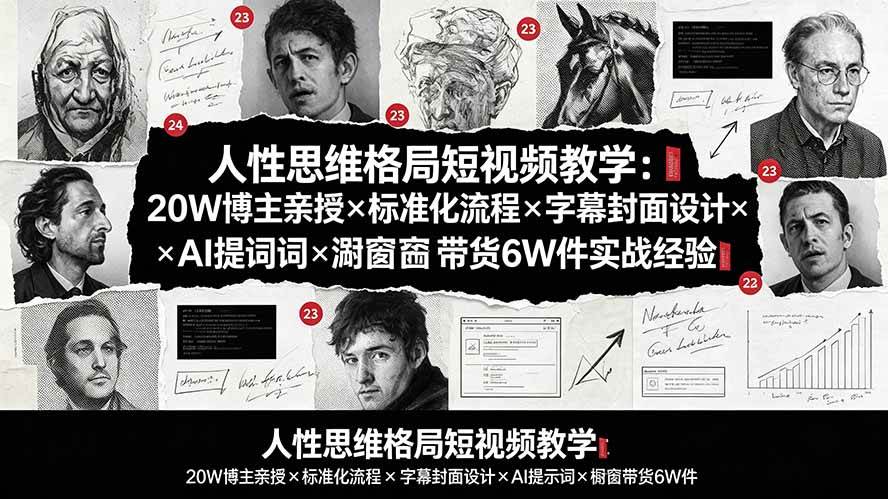 (19538期)人性思维格局短视频教学:20W博主亲授×标准化流程×字幕封面设计×AI提示词×橱窗带货6W件实战经验-洛柒笔记 (19538期)人性思维格局短视频教学:20W博主亲授×标准化流程×字幕封面设计×AI提示词×橱窗带货6W件实战经验-洛柒笔记
