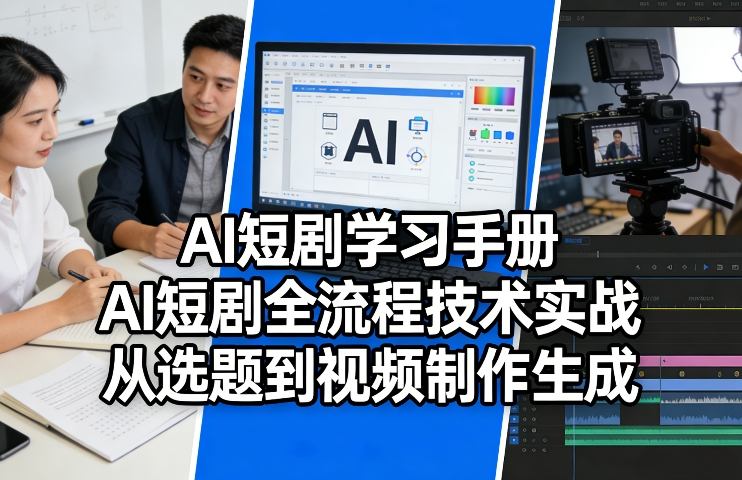 AI短剧学习手册，AI短剧全流程技术实战，从选题到视频制作生成-洛柒笔记
