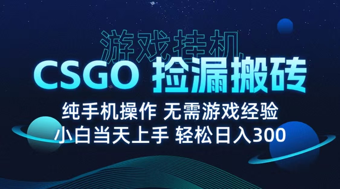 9月最新游戏搬砖，CSGO纯挂机，不需要玩游戏，实现真挂机，月入1W+-洛柒笔记