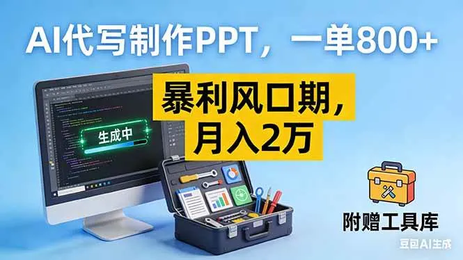 AI代写制作PPT，一单800+， 暴利风口期，月入2万【附工具】-洛柒笔记