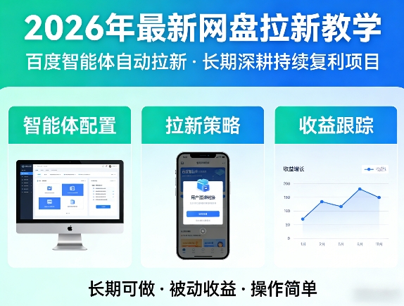 2026年最新网盘拉新教学（百度智能体自动拉新）,一个可以长期深耕、持续复利的项目-洛柒笔记
