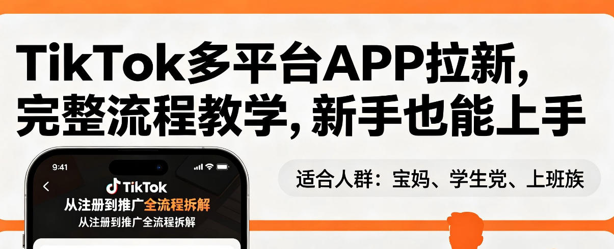 TikTok多平台APP拉新，完整流程教学，新手也能上手，轻松出海搞美金-洛柒笔记