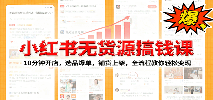 小红书无货源爆单课：10分钟开店，选品爆单，铺货上架，全流程教你轻松变现-洛柒笔记
