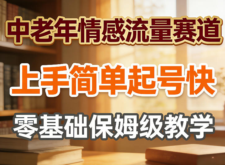 中老年情感流量赛道，上手简单起号快，零基础保姆级教学-洛柒笔记
