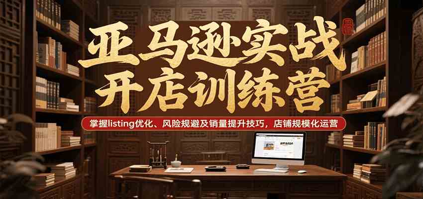 亚马逊实战开店训练营，掌握listing优化、风险规避及销量提升技巧，店铺规模化运营-洛柒笔记