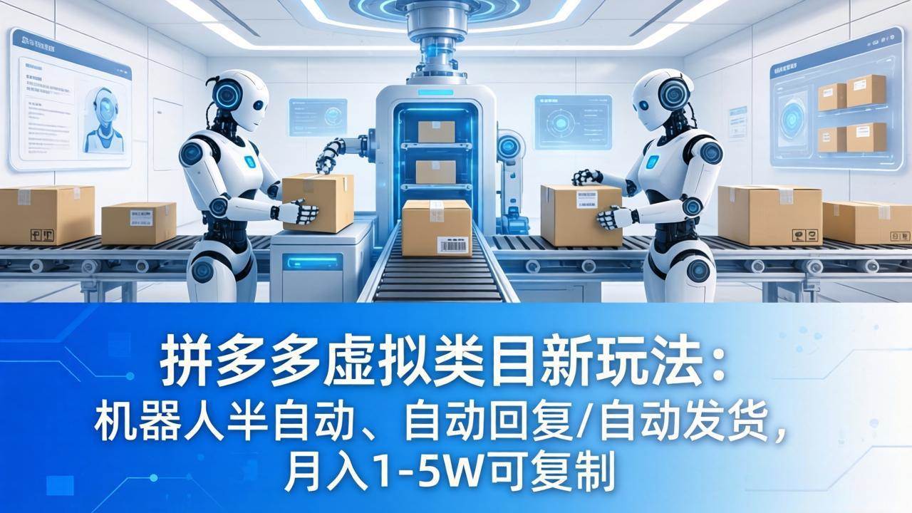 （18038期）拼多多虚拟类目新玩法：机器人半自动、自动回复 /自动发货，月入 1-5W 可复制-洛柒笔记