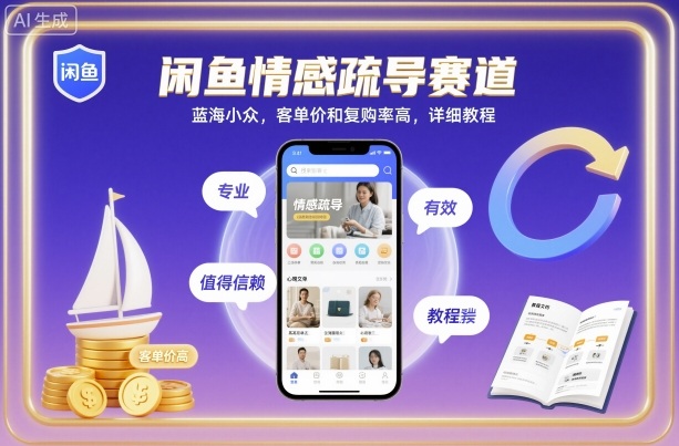 闲鱼情感疏导赛道，蓝海小众，客单价和复购率高，详细教程-洛柒笔记