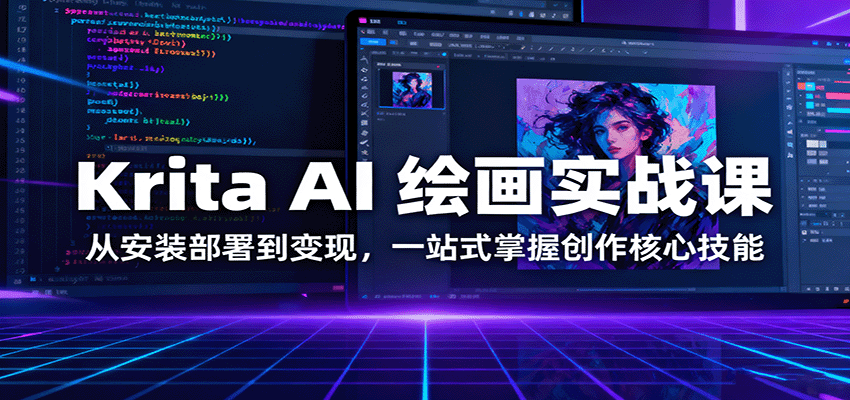 Krita AI 绘画实战课：从安装部署到变现，一站式掌握创作核心技能-洛柒笔记