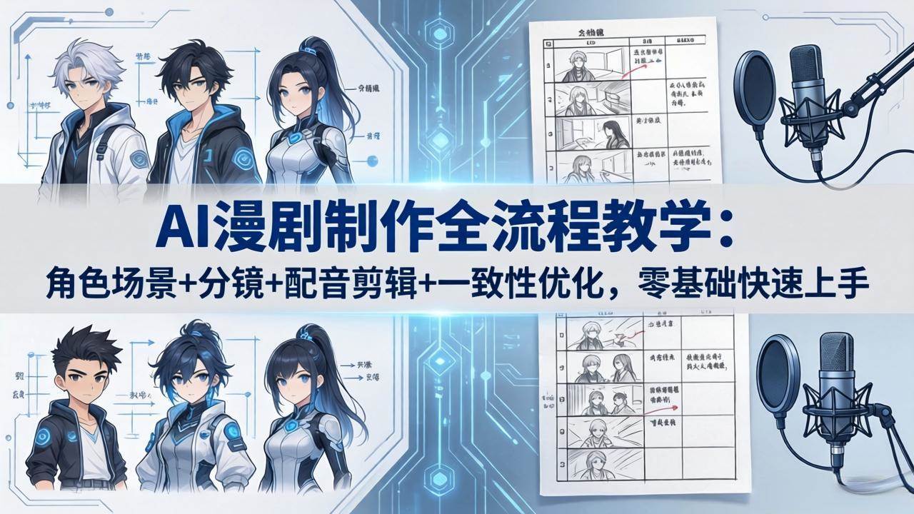 （18090期）AI漫剧制作全流程教学：角色场景+分镜+配音剪辑+一致性优化，零基础快速上手-洛柒笔记