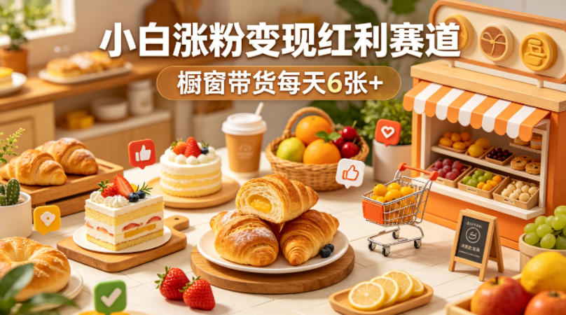 AI美食定格动画视频，小白涨粉变现红利赛道，橱窗带货每天6张+-洛柒笔记