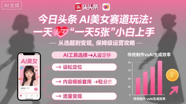 今日头条AI美女赛道玩法，一天轻松5张，小白轻松上手-洛柒笔记
