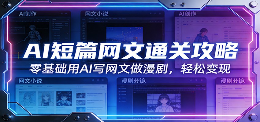 AI短篇网文通关攻略：零基础用AI写网文做漫剧，轻松变现-洛柒笔记