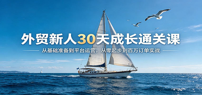 外贸新人30天成长通关课：从基础准备到平台运营，从零起步到百万订单实战-洛柒笔记