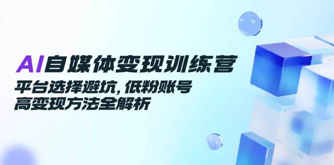 AI自媒体变现训练营，平台选择避坑，低粉账号高变现方法全解析-洛柒笔记