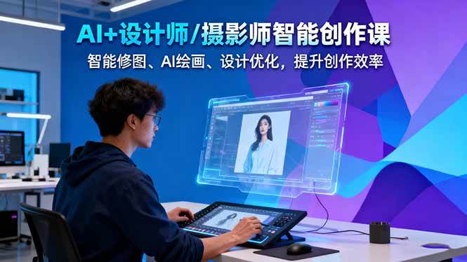 AI+设计师/摄影师智能创作课：智能修图、AI绘画、设计优化，提升创作效率-洛柒笔记