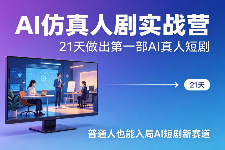 AI仿真人剧实战营，21天做出第一部AI真人短剧，普通人也能入局AI短剧新赛道（更新）-洛柒笔记