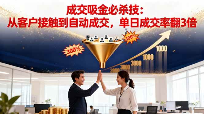 （16432期）吸金成交营销必杀技：从客户接触到自动成交，单日成交率翻3倍-洛柒笔记