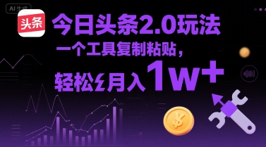 今日头条2.0玩法，一个工具复制粘贴，轻松月入1w+-洛柒笔记