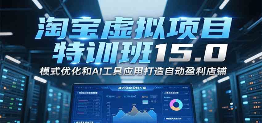 淘宝虚拟项目特训班15.0，模式优化和AI工具应用打造自动盈利店铺-洛柒笔记