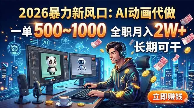 2026暴力新风口：AI动画代做，一单500~1000，全职月入2W+，长期可干-洛柒笔记