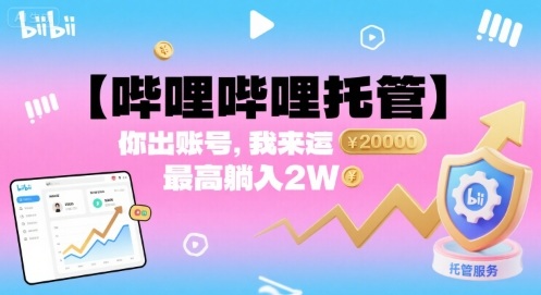 【哔哩哔哩托管】你出账号，我来运营，最高躺入2W【揭秘】-洛柒笔记