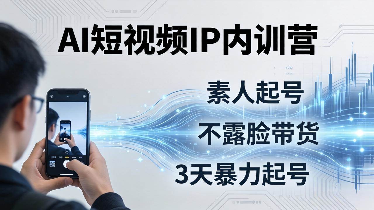 （17852期）2026AI短视频IP内训营：从素人起号到不露脸带货，3天暴力起号全流程拆解-洛柒笔记