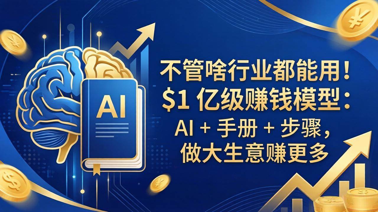 （18055期）不管啥行业都能用！$1 亿级赚钱模型：AI + 手册 + 步骤，做大生意赚更多-洛柒笔记