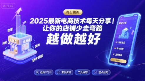2025-2026最新电商技术每天分享，让你的店铺少走弯路，越做越好(更新26年07月)-洛柒笔记