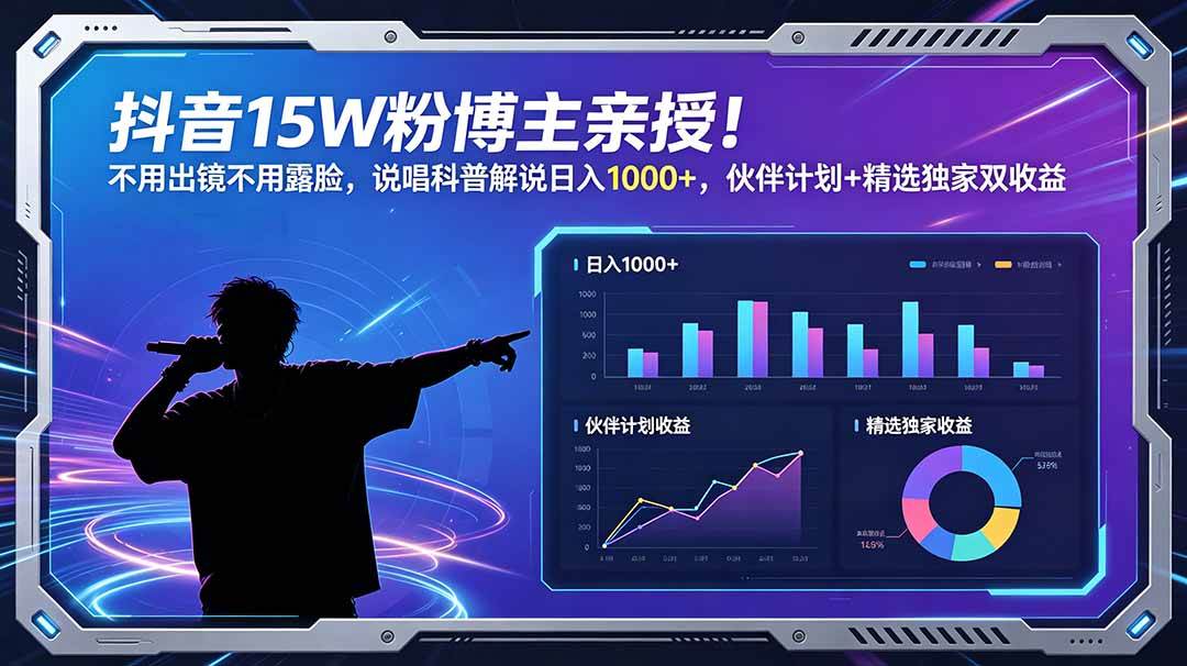 (18863期)抖音15W粉博主亲授!不用出镜不用露脸,说唱科普解说日入1000+,伙伴计划+精选独家双收益-洛柒笔记 (18863期)抖音15W粉博主亲授!不用出镜不用露脸,说唱科普解说日入1000+,伙伴计划+精选独家双收益-洛柒笔记