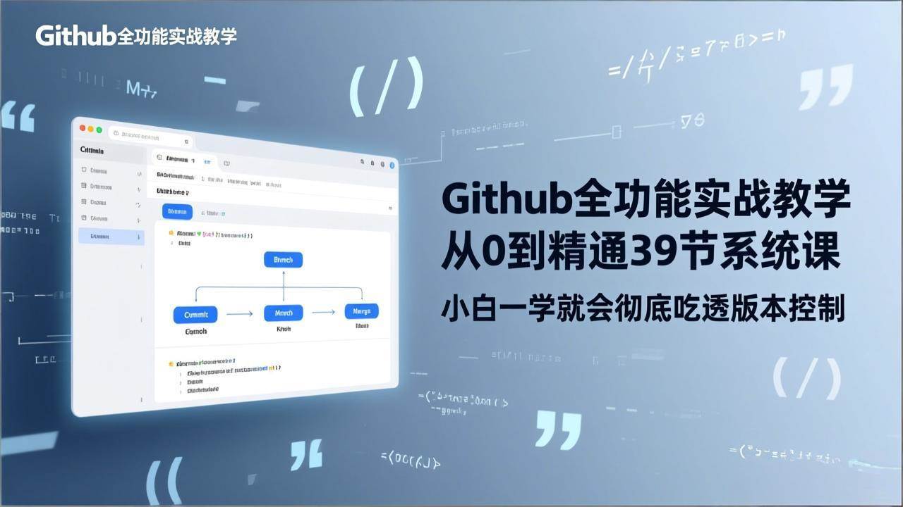 （17501期）GitHub-全功能实战教学，从0到精通39节系统课，小白一学就会彻底吃透版本控制-洛柒笔记