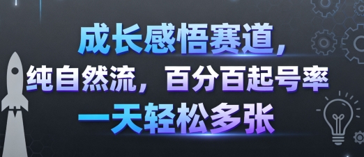 成长感悟赛道，纯自然流，百分百起号率 一天轻松多张-洛柒笔记