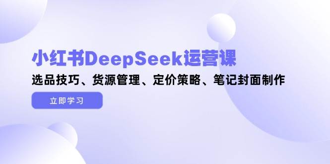 （14748期）小红书DeepSeek运营课，选品技巧、货源管理、定价策略、笔记封面制作-洛柒笔记