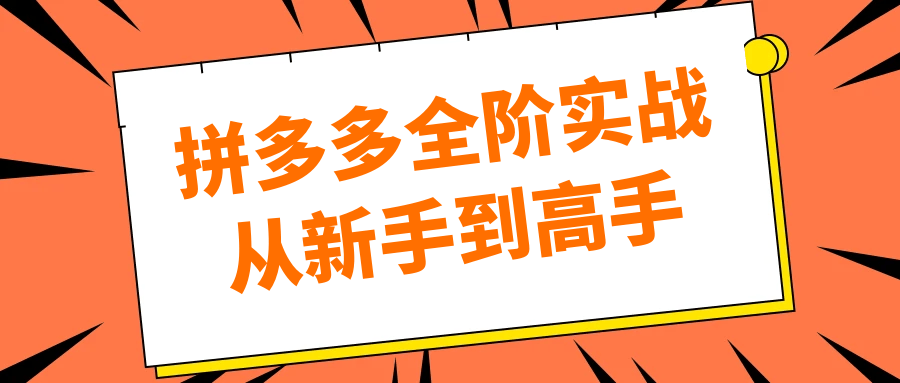 拼多多全阶实战从新手到高手-洛柒笔记