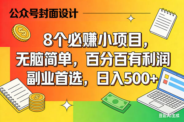 （17911期）8个必赚米的小项目，百分百有利润，无脑简单，副业首选，日入500+-洛柒笔记