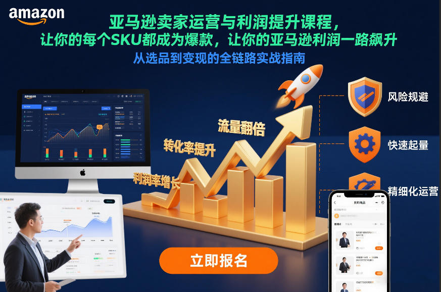 亚马逊卖家运营与利润提升课程，让你的每个SKU都成为爆款，让你的亚马逊利润一路飙升（更新26年3月）-洛柒笔记