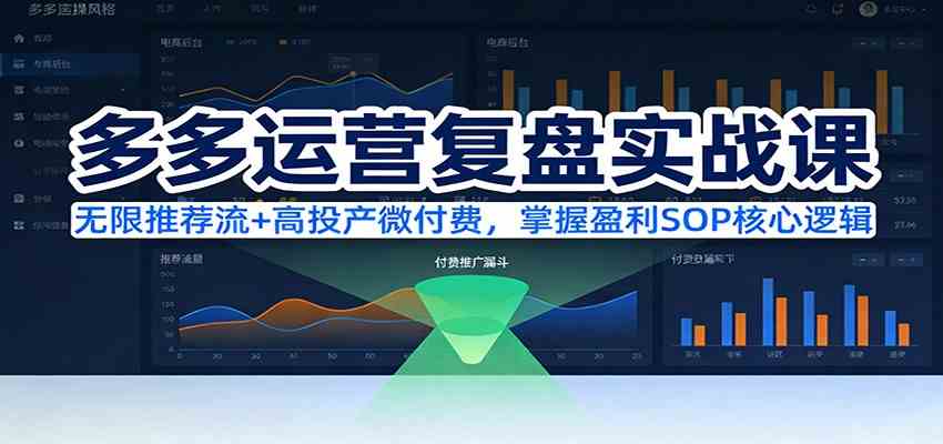 多多运营复盘实战课：无限推荐流+高投产微付费，掌握盈利SOP核心逻辑（更新）-洛柒笔记