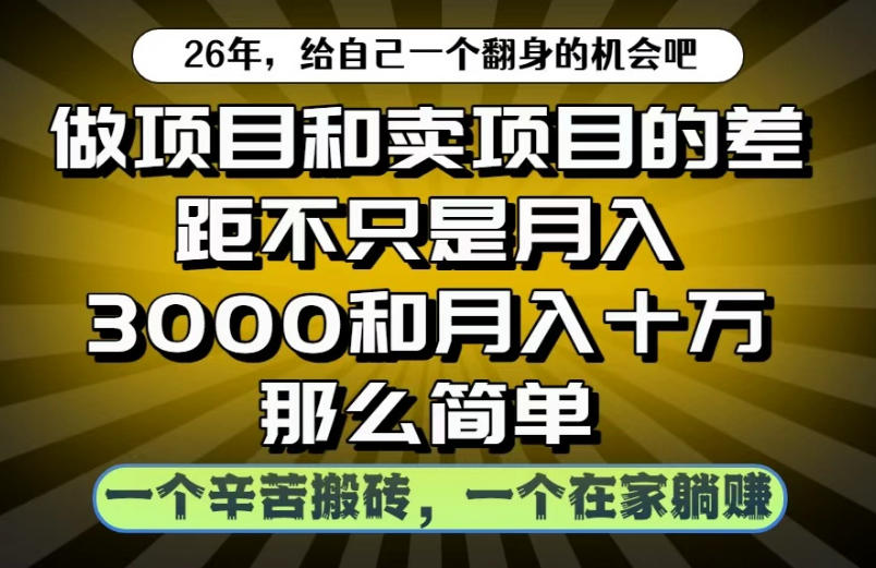 做项目和卖项目不只是月入3K和10W那么简单，一个努力搬砖，一个在家躺賺【揭秘】-洛柒笔记