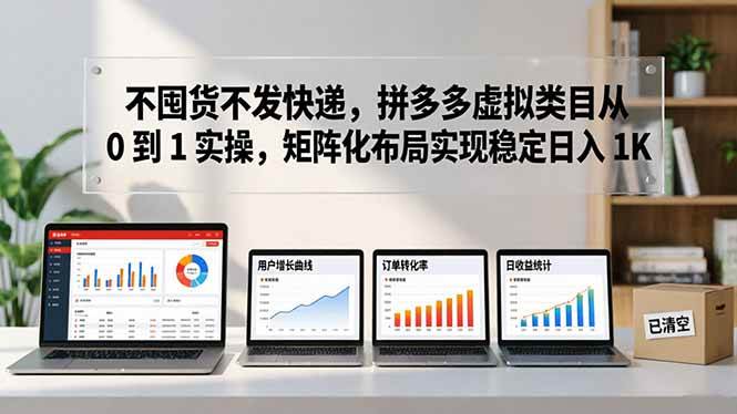 （17989期）不囤货不发快递，拼多多虚拟类目从 0 到 1 实操，矩阵化布局实现稳定日入 1K-洛柒笔记