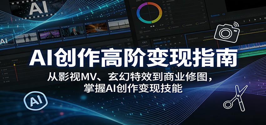 AI创作高阶变现指南：从影视MV、玄幻特效到商业修图，掌握AI创作变现技能-洛柒笔记