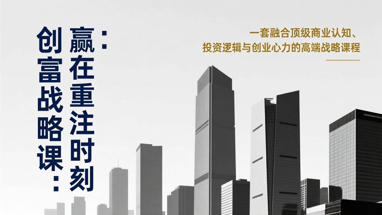 （17337期）《创富战略课：赢在重注时刻》一套融合顶级商业认知、投资逻辑与创业心力的高端战略课程-洛柒笔记