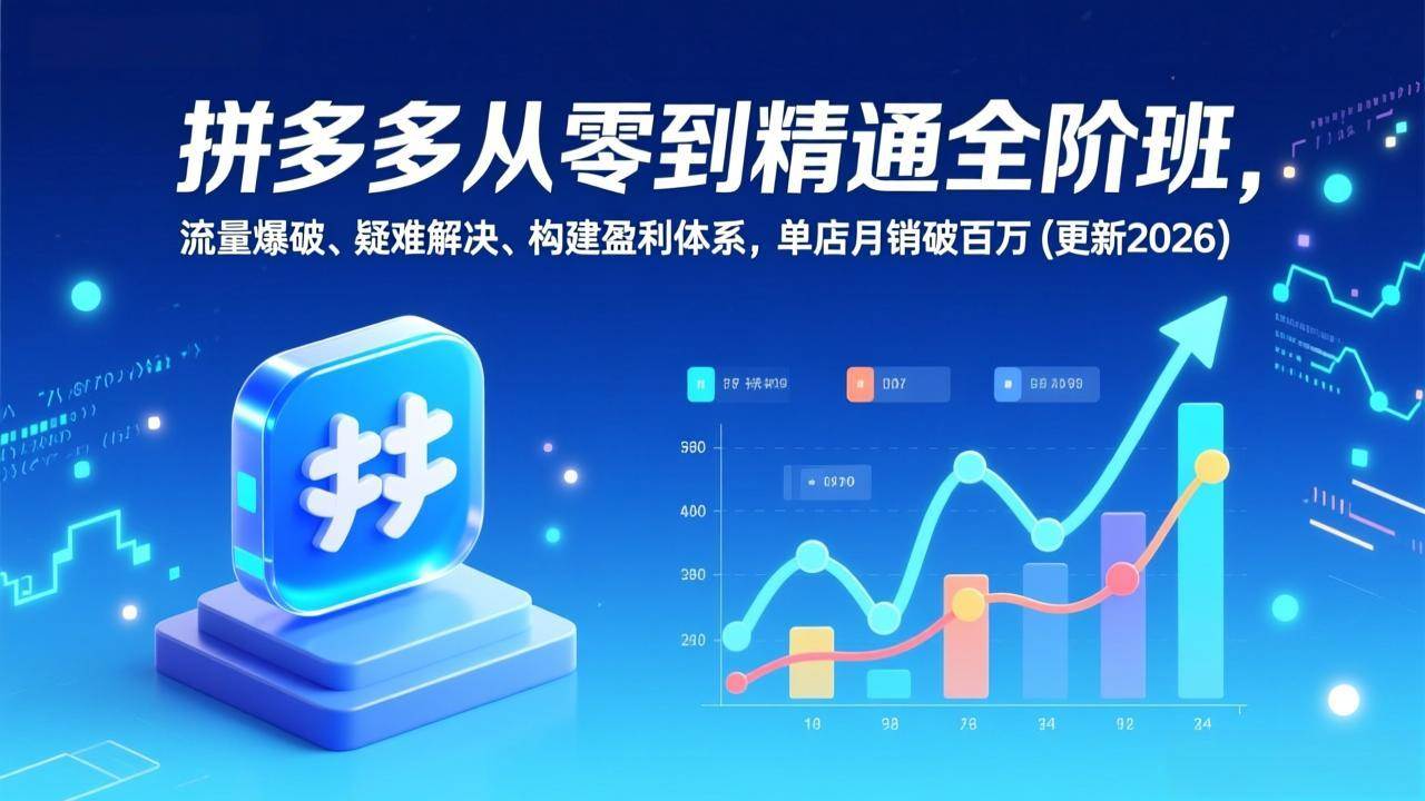 （17148期）拼多多从零到精通全阶班，流量爆破、疑难解决，构建盈利体系，单店月销破百万(更新2026)-洛柒笔记